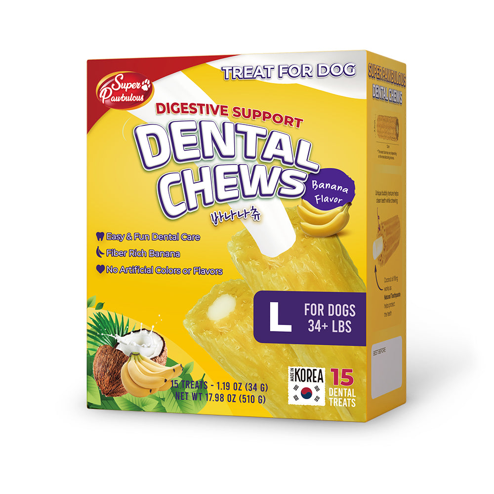 Banana Chew, Digestive Support, Dental Care Dog Treats (Available in S/M/L)