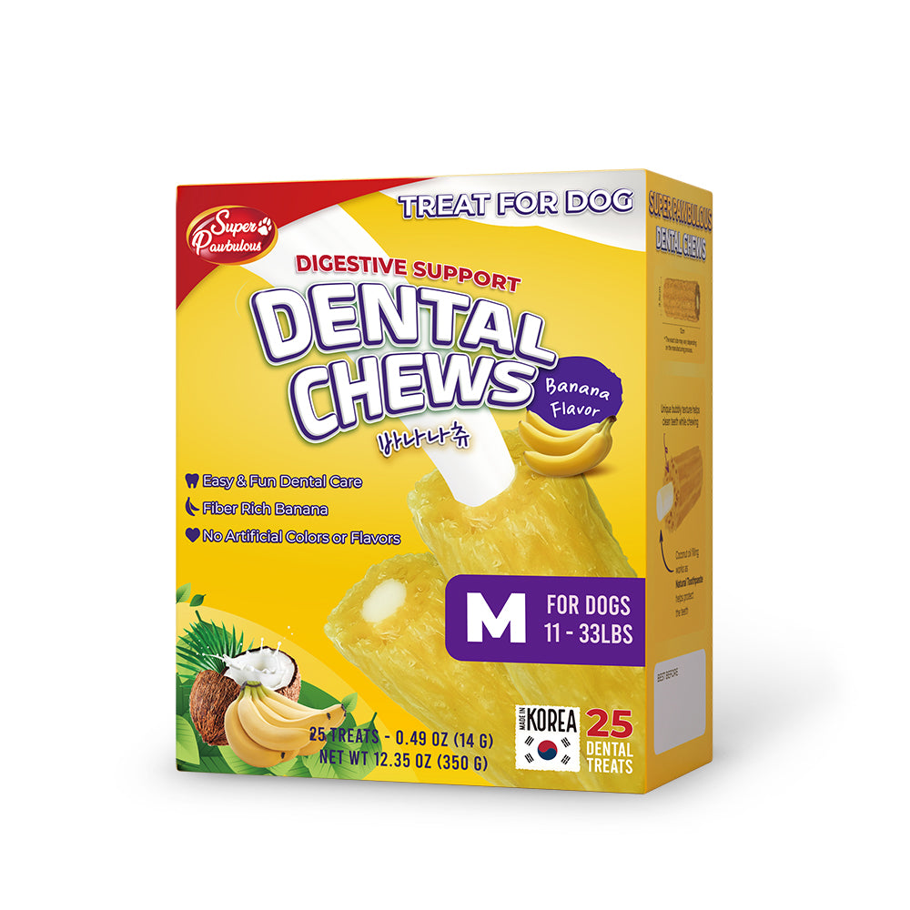 Banana Chew, Digestive Support, Dental Care Dog Treats (Available in S/M/L)