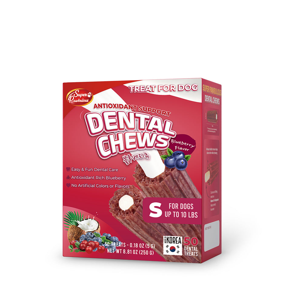 Blueberry Chew, Antioxidant Support, Dental Care Dog Treats (Available in S/M/L)